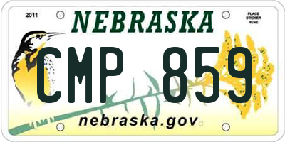 NE license plate CMP859