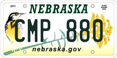NE license plate CMP880
