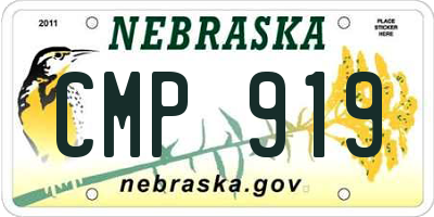 NE license plate CMP919