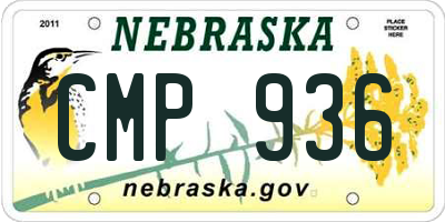 NE license plate CMP936
