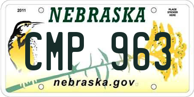 NE license plate CMP963