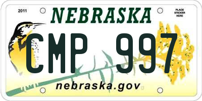 NE license plate CMP997