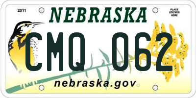 NE license plate CMQ062