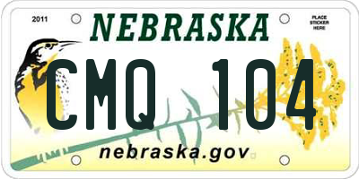 NE license plate CMQ104