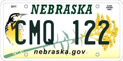 NE license plate CMQ122