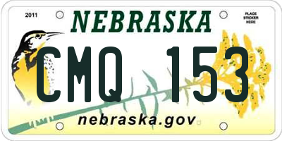 NE license plate CMQ153