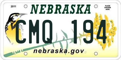 NE license plate CMQ194