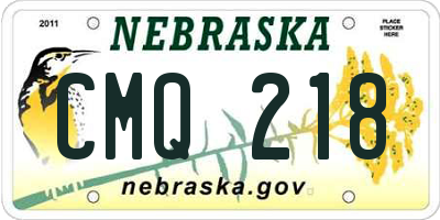 NE license plate CMQ218