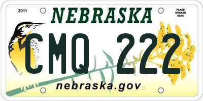 NE license plate CMQ222