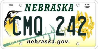 NE license plate CMQ242