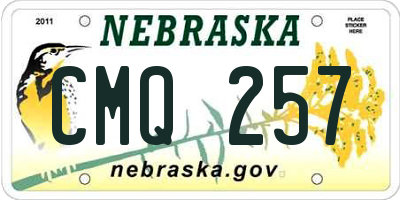 NE license plate CMQ257