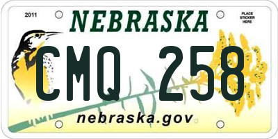 NE license plate CMQ258