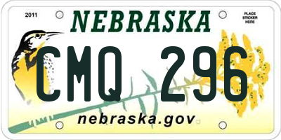 NE license plate CMQ296