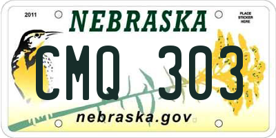 NE license plate CMQ303