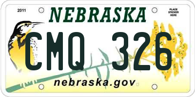 NE license plate CMQ326