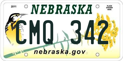 NE license plate CMQ342