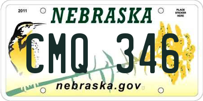 NE license plate CMQ346