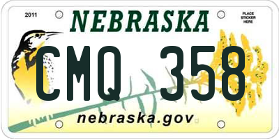 NE license plate CMQ358