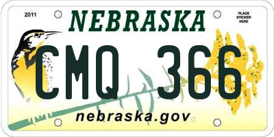 NE license plate CMQ366