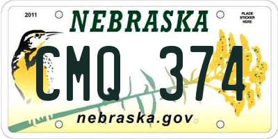 NE license plate CMQ374