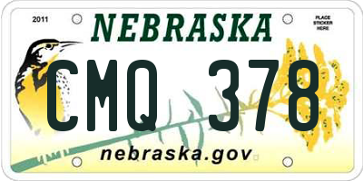 NE license plate CMQ378