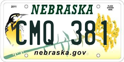 NE license plate CMQ381