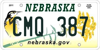 NE license plate CMQ387