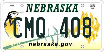 NE license plate CMQ408