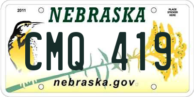 NE license plate CMQ419