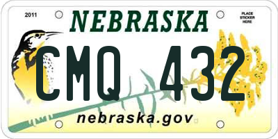 NE license plate CMQ432