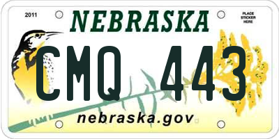 NE license plate CMQ443