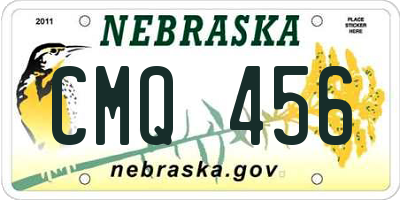 NE license plate CMQ456