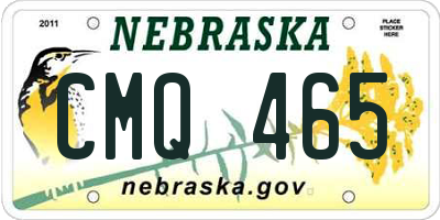 NE license plate CMQ465