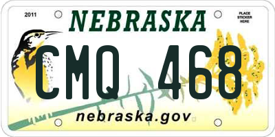 NE license plate CMQ468