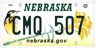 NE license plate CMQ507