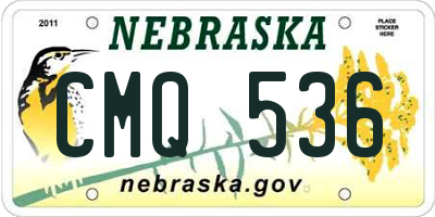 NE license plate CMQ536