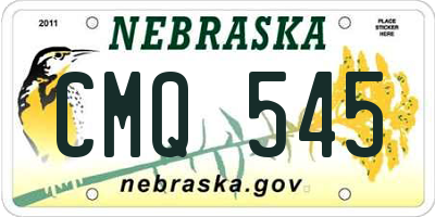 NE license plate CMQ545