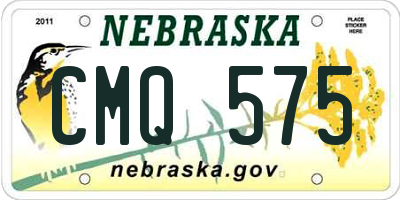 NE license plate CMQ575
