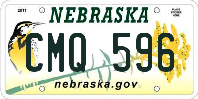 NE license plate CMQ596
