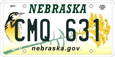 NE license plate CMQ631