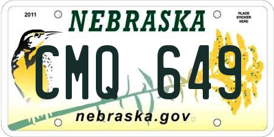 NE license plate CMQ649