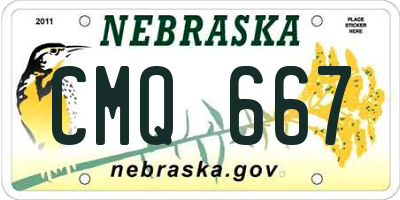 NE license plate CMQ667