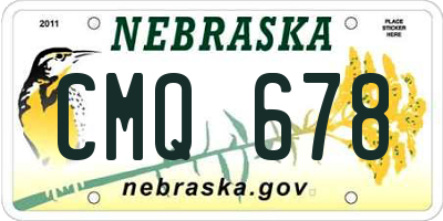 NE license plate CMQ678