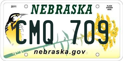 NE license plate CMQ709