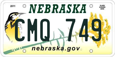 NE license plate CMQ749