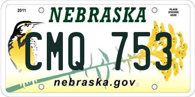 NE license plate CMQ753