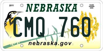 NE license plate CMQ760