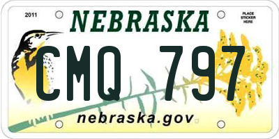 NE license plate CMQ797