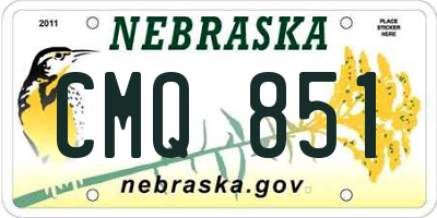 NE license plate CMQ851