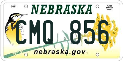 NE license plate CMQ856